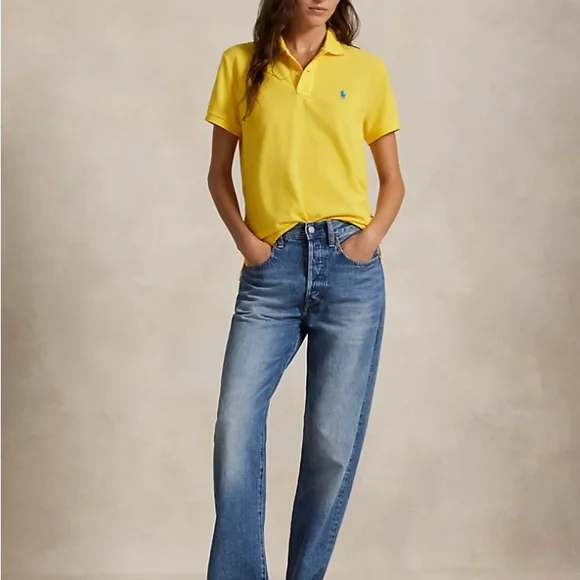 Ralph Lauren Slim Fit Yellow Polo Shirt - With Tags - Picture 2 of 6